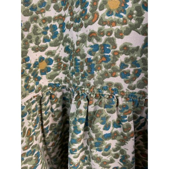 Roxy Women's Size S Tan Green Floral Sleeveless Racerback Mini Sundress - Picture 2 of 6